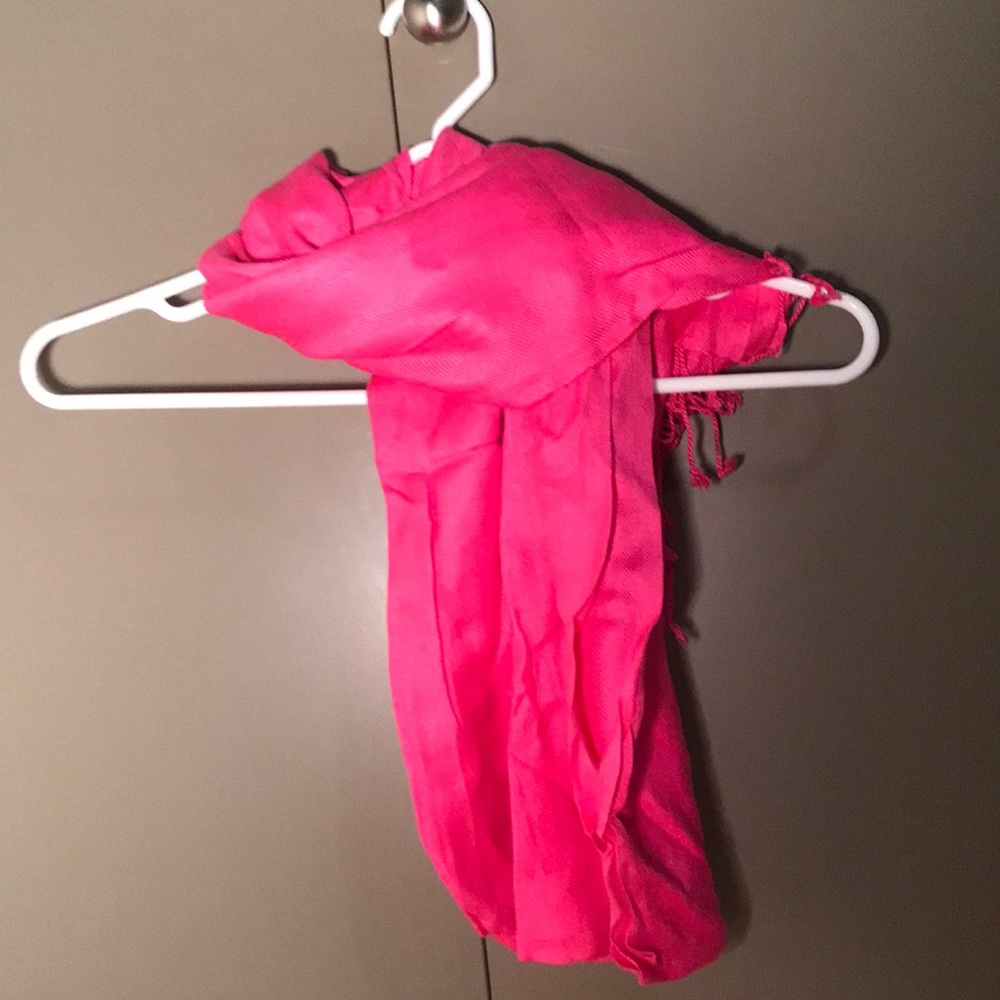 Bright pink scarf